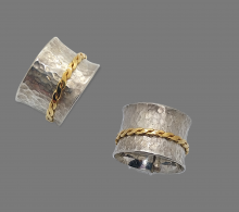 Anello fascia treccia in oro